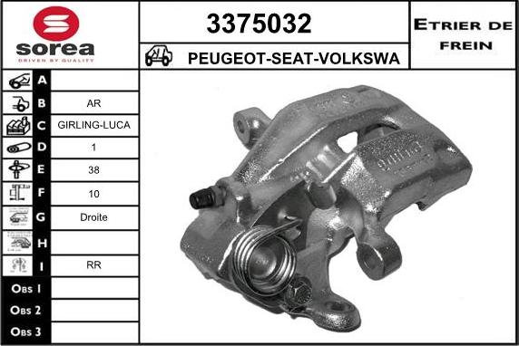 Sera 3375032 - Etrier frana aaoparts.ro