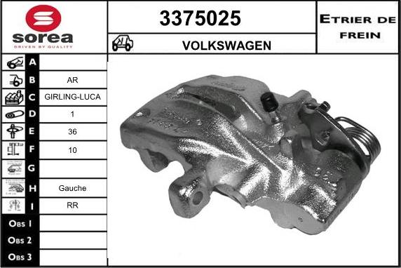 Sera 3375025 - Etrier frana aaoparts.ro