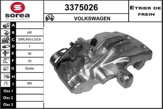 Sera 3375026 - Etrier frana aaoparts.ro