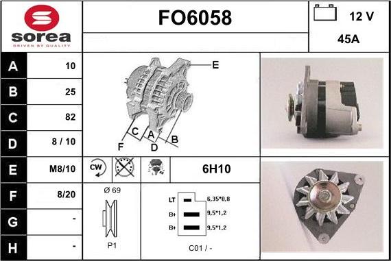 Sera FO6058 - Generator / Alternator aaoparts.ro
