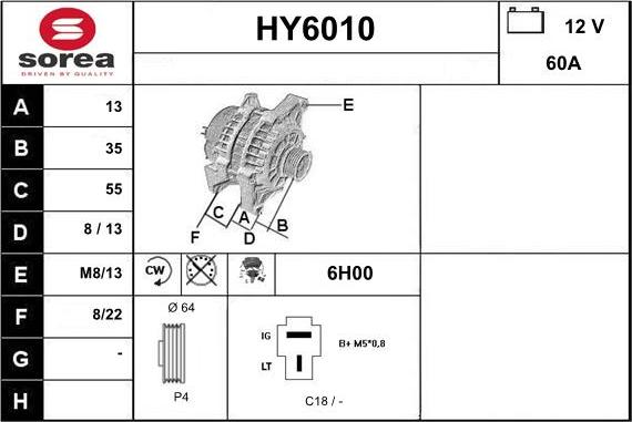Sera HY6010 - Generator / Alternator aaoparts.ro