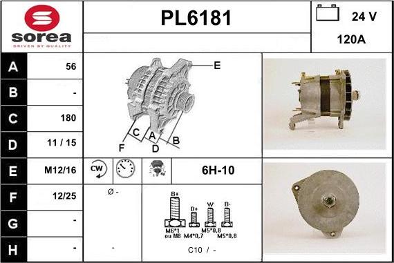 Sera PL6181 - Generator / Alternator aaoparts.ro