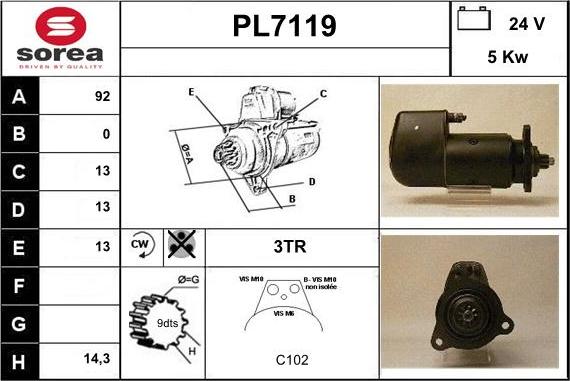 Sera PL7119 - Starter aaoparts.ro