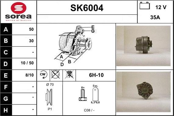 Sera SK6004 - Generator / Alternator aaoparts.ro