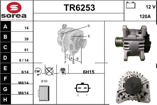 Sera TR6253 - Generator / Alternator aaoparts.ro