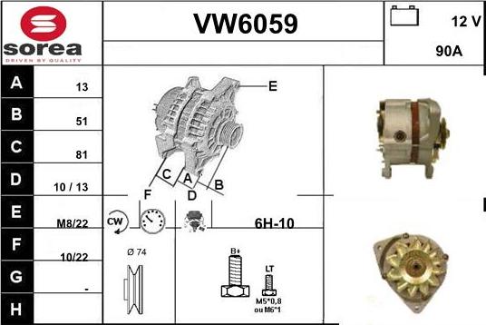 Sera VW6059 - Generator / Alternator aaoparts.ro