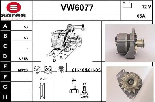 Sera VW6077 - Generator / Alternator aaoparts.ro