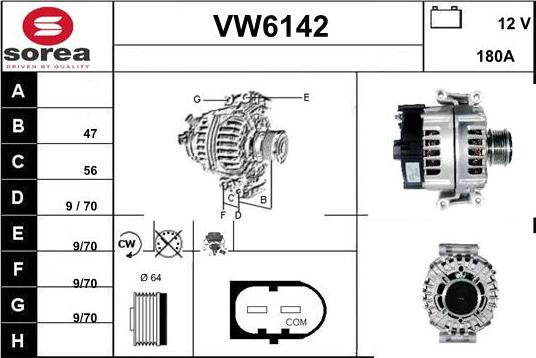 Sera VW6142 - Generator / Alternator aaoparts.ro