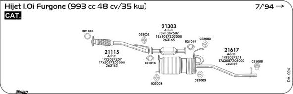 Sigam DA024 - Sistem de esapament aaoparts.ro