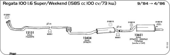 Sigam FI111 - Sistem de esapament aaoparts.ro