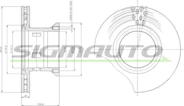 SIGMAUTO DB0102V - Disc frana aaoparts.ro