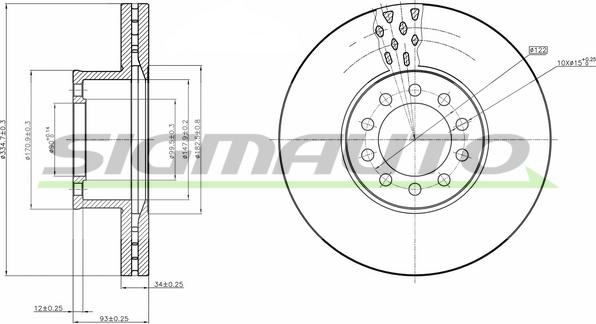 SIGMAUTO DB0330V - Disc frana aaoparts.ro
