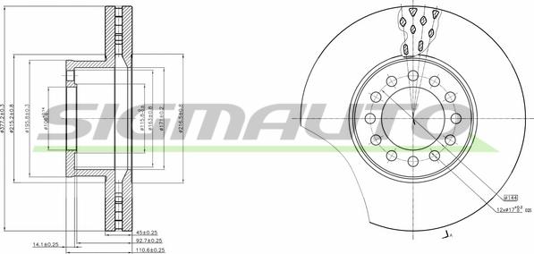 SIGMAUTO DB0331V - Disc frana aaoparts.ro