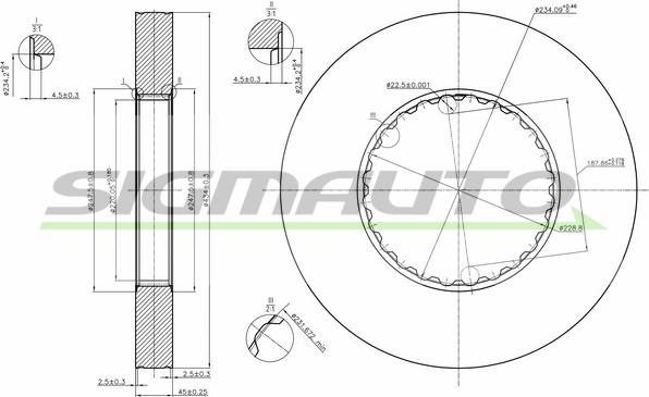 SIGMAUTO DB0249S - Disc frana aaoparts.ro