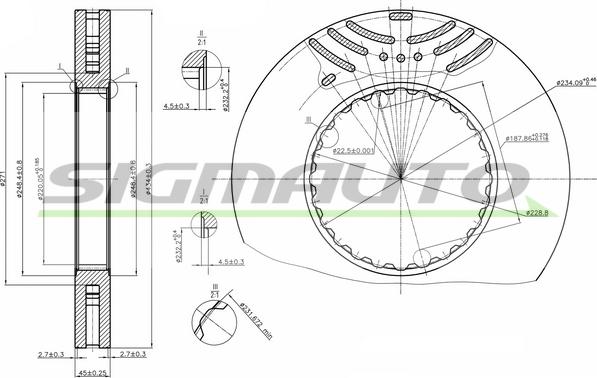 SIGMAUTO DB0259V - Disc frana aaoparts.ro
