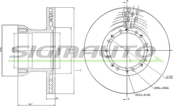 SIGMAUTO DB0256V - Disc frana aaoparts.ro