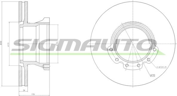 SIGMAUTO DB0226V - Disc frana aaoparts.ro