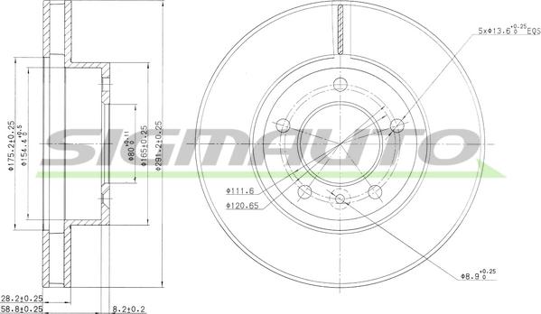 SIGMAUTO DBA440V - Disc frana aaoparts.ro