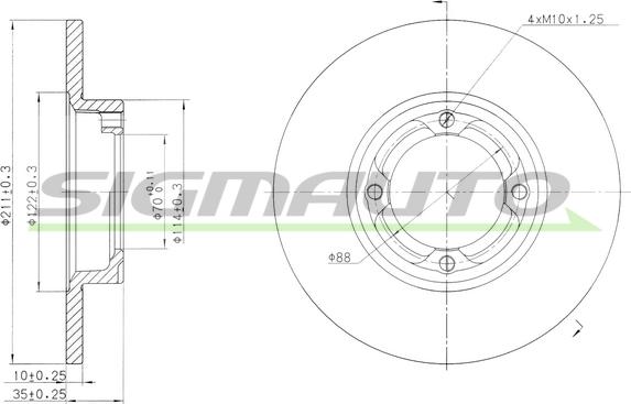 SIGMAUTO DBA418S - Disc frana aaoparts.ro