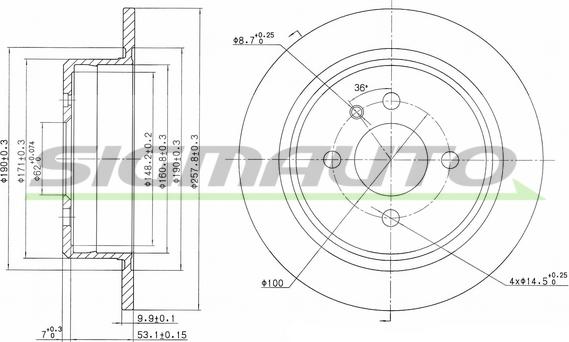 SIGMAUTO DBA093S - Disc frana aaoparts.ro