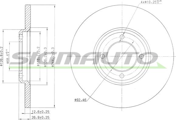 SIGMAUTO DBA023S - Disc frana aaoparts.ro