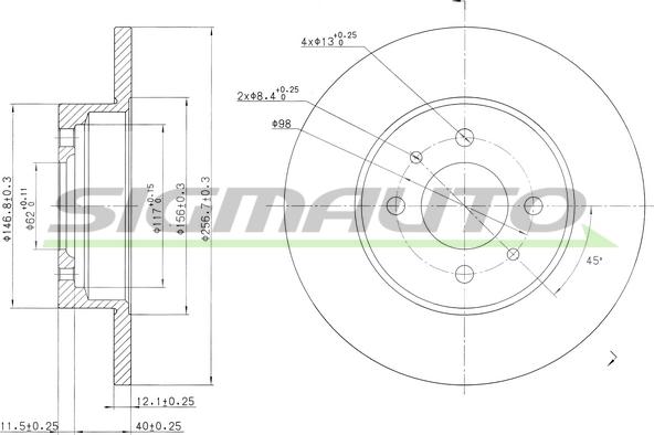 SIGMAUTO DBA109S - Disc frana aaoparts.ro