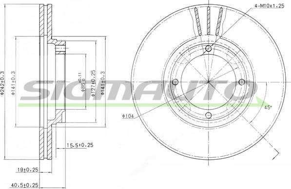 SIGMAUTO DBA389V - Disc frana aaoparts.ro