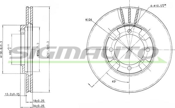 SIGMAUTO DBA293V - Disc frana aaoparts.ro