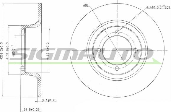 SIGMAUTO DBA274S - Disc frana aaoparts.ro