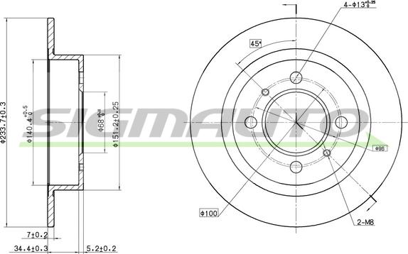 SIGMAUTO DBA790S - Disc frana aaoparts.ro
