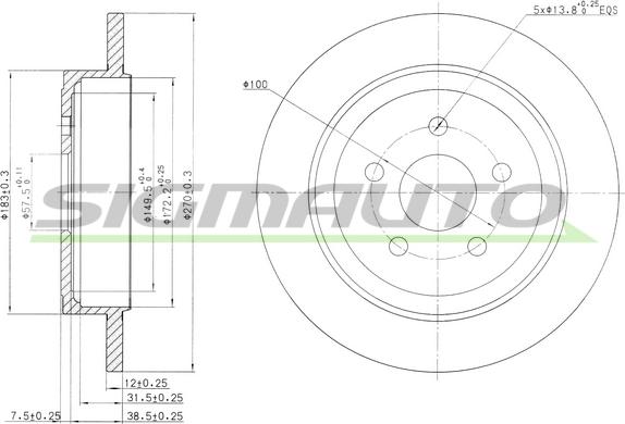 SIGMAUTO DBB026S - Disc frana aaoparts.ro