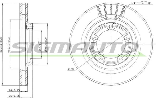 SIGMAUTO DBB822V - Disc frana aaoparts.ro