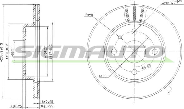 SIGMAUTO DBB394V - Disc frana aaoparts.ro