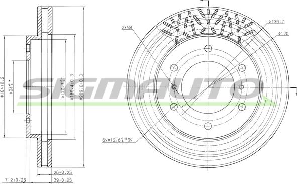 SIGMAUTO DBB384V - Disc frana aaoparts.ro