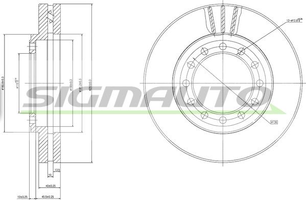 SIGMAUTO DBC525V - Disc frana aaoparts.ro