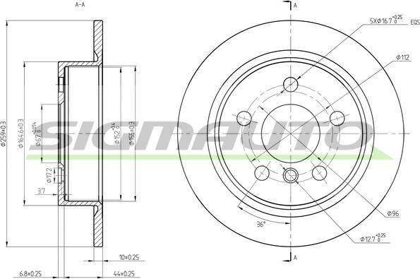 SIGMAUTO DBC656S - Disc frana aaoparts.ro