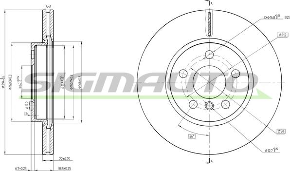 SIGMAUTO DBC613V - Disc frana aaoparts.ro