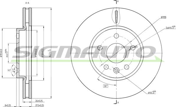 SIGMAUTO DBC685V - Disc frana aaoparts.ro