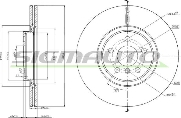 SIGMAUTO DBC762V - Disc frana aaoparts.ro