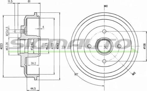 SIGMAUTO DR5591 - Tambur frana aaoparts.ro