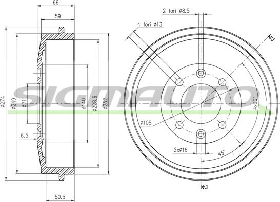 SIGMAUTO DR5146 - Tambur frana aaoparts.ro