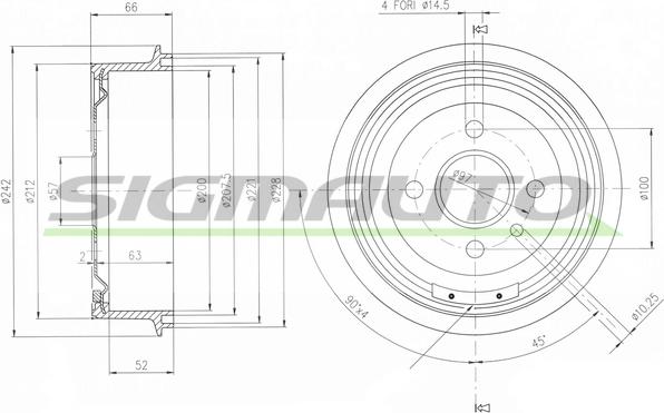 SIGMAUTO DR5138 - Tambur frana aaoparts.ro