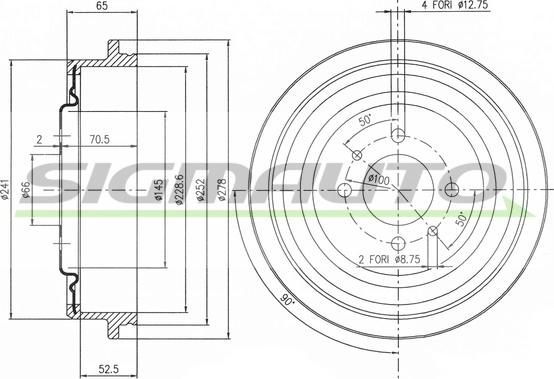 SIGMAUTO DR5392 - Tambur frana aaoparts.ro