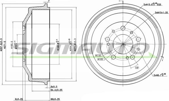 SIGMAUTO DR5261 - Tambur frana aaoparts.ro