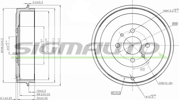 SIGMAUTO DR5267 - Tambur frana aaoparts.ro