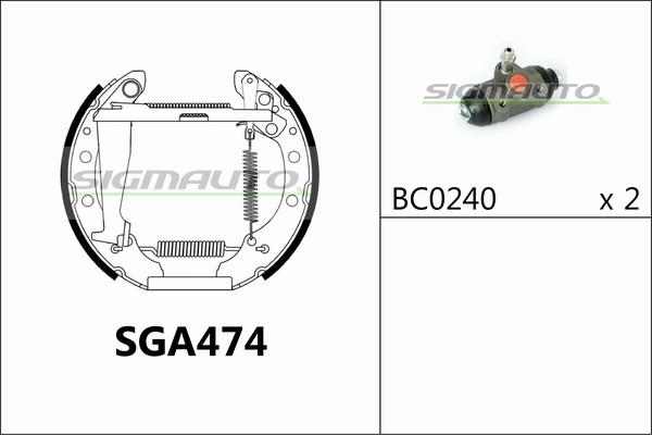 SIGMAUTO SGA474 - Set saboti frana aaoparts.ro