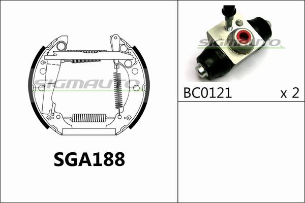 SIGMAUTO SGA188 - Set saboti frana aaoparts.ro