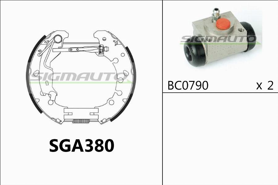 SIGMAUTO SGA380 - Set saboti frana aaoparts.ro
