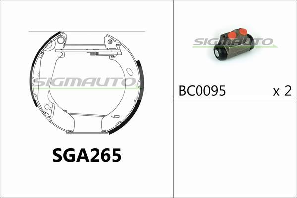 SIGMAUTO SGA265 - Set saboti frana aaoparts.ro