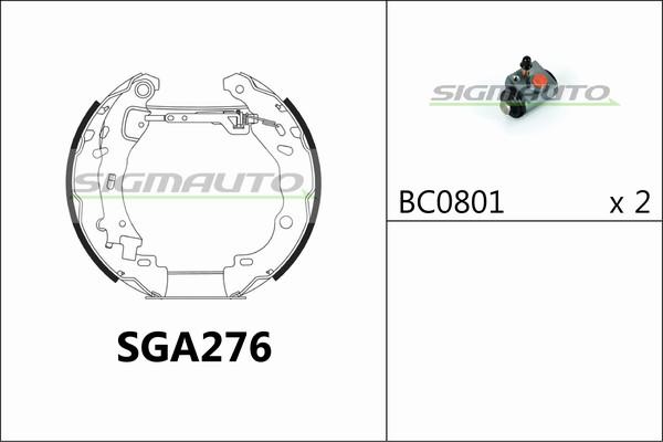 SIGMAUTO SGA276 - Set saboti frana aaoparts.ro